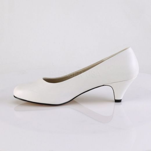 Product image of Pleaser Pink Label FEFE-01 White Faux Leather 2 1/4 inch (5.8 cm) Heel Classic Pump Court Pump Shoes