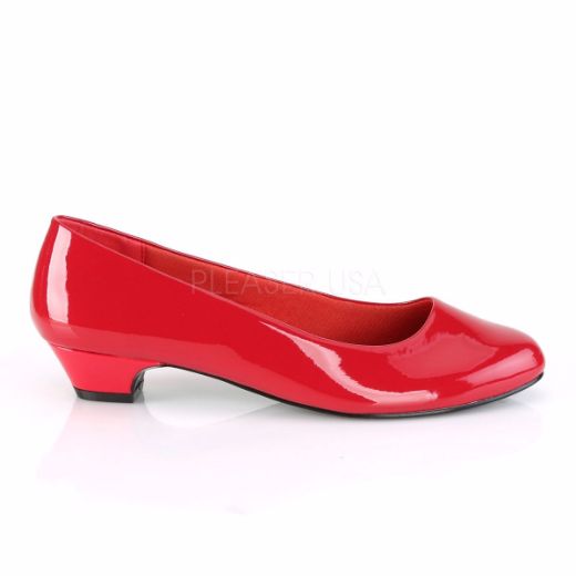 Product image of Pleaser Pink Label GWEN-01 Red Patent 1 1/4 inch (3.2 cm) Block Heel Classic Pump Court Pump Shoes