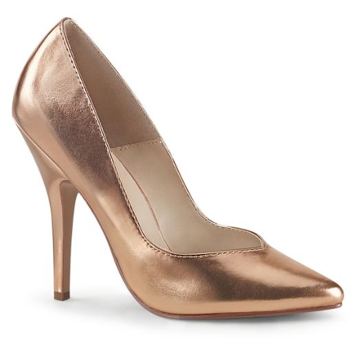 Product image of Pleaser SEDUCE-420V Rose Gold Metallic Polyurethane (Pu) 5 inch (12.7 cm) Heel Pointed Toe Pump Court Pump Shoes