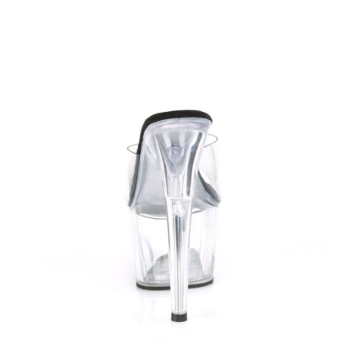 Product image of Pleaser ADORE-701 Clear-Black/Clear 7 inch (17.8 cm) Heel 2 3/4 inch (7 cm) Platform Slide Slide Mule Shoes