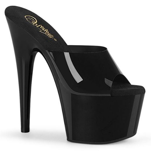 Product image of Pleaser ADORE-701N Black (Jelly-Like) Polyurethane (Pu)/Black 7 inch (17.8 cm) Heel 2 3/4 inch (7 cm) Platform Slide Slide Mule Shoes