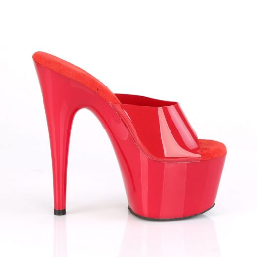 Product image of Pleaser ADORE-701N Red (Jelly-Like) Polyurethane (Pu)/Red 7 inch (17.8 cm) Heel 2 3/4 inch (7 cm) Platform Slide Slide Mule Shoes