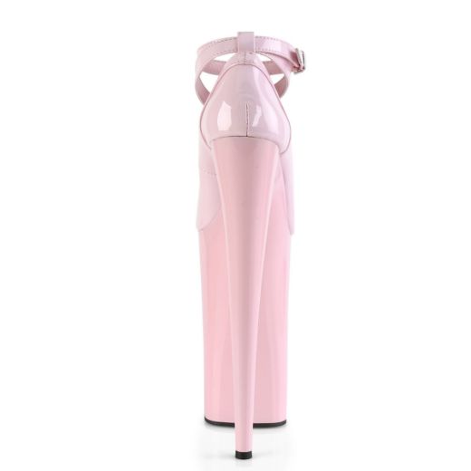 Product image of Pleaser BEYOND-087 Baby Pink Patent/Baby Pink 10 inch (25.5 cm) Heel 6 1/4 inch (16 cm) Platform Criss Cross Ankle Strap Pump