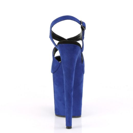 Product image of Pleaser FLAMINGO-831FS Royal Blue Faux Suede/Royal Blue Faux Suede 8 inch (20 cm) Heel 4 inch (10 cm) Platform Criss Cross Sling Back Sandal Shoes