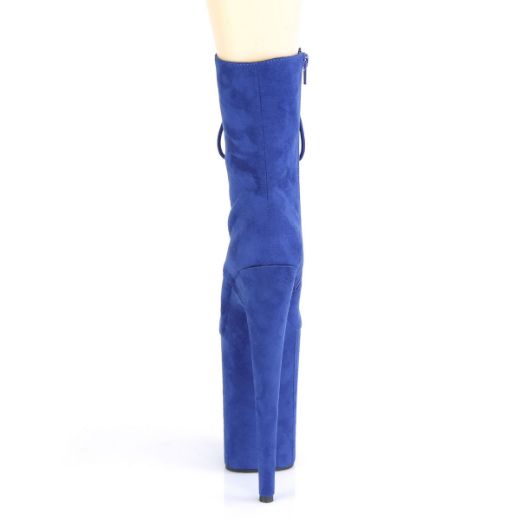 Product image of Pleaser INFINITY-1020FS Royal Blue F.Faux Suede/Royal Blue F.Faux Suede 9 inch (23 cm) Heel 5 1/4 inch (13.5 cm) Platform Lace-Up Front Ankle Boot Side Zip