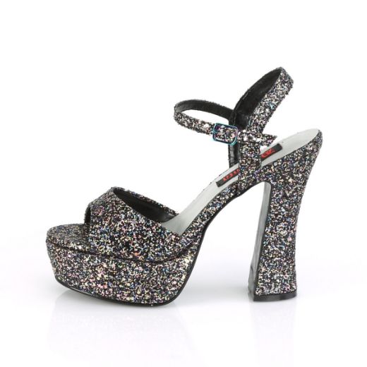 Product image of Demonia DOLLY-09 Black Multicolour Glitter 5 inch (12.7 cm) Chunky Heel 1 3/8 inch (3.8 cm) Platform Ankle Strap Sandal Shoes
