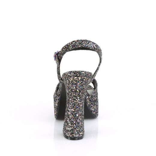 Product image of Demonia DOLLY-09 Black Multicolour Glitter 5 inch (12.7 cm) Chunky Heel 1 3/8 inch (3.8 cm) Platform Ankle Strap Sandal Shoes