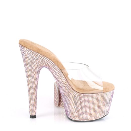 Product image of Pleaser BEJEWELED-712RS Clear/Rose Gold Multicolour Rhinestones 7 inch (17.8 cm)  Heel 2 3/4 inch (7 cm) Platform Sandal With Rhinestones