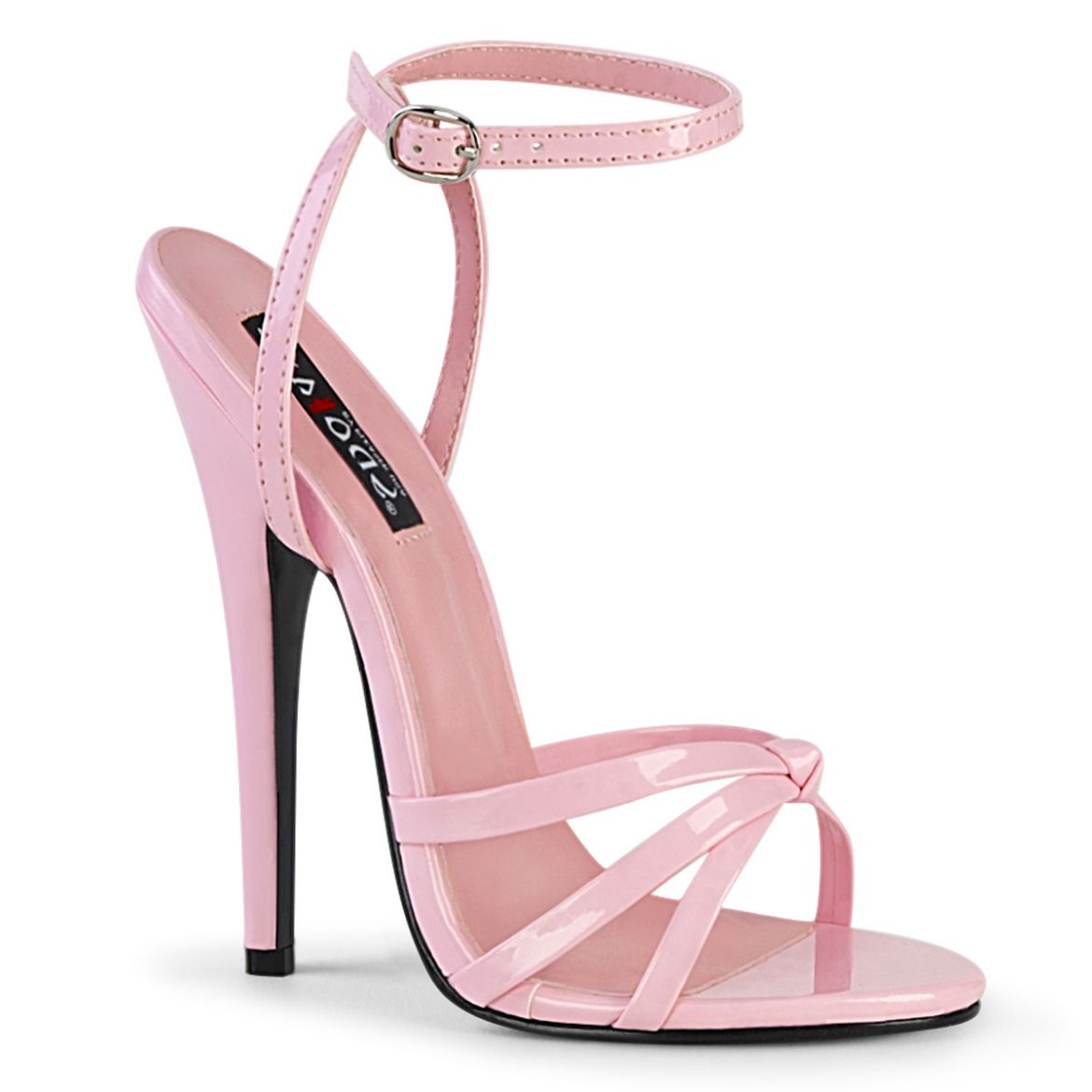 Product image of Devious DOMINA-108 Baby Pink Patent 6� Wrap Around Knotted Straps Sandal Shoes