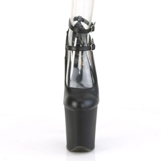Product image of Pleaser FLAMINGO-850 Black Faux Leather/Black Matte 8 inch (20 cm) Heel 4 inch (10 cm) Platform Mary Jane Pump With Cutout Court Pump Shoes