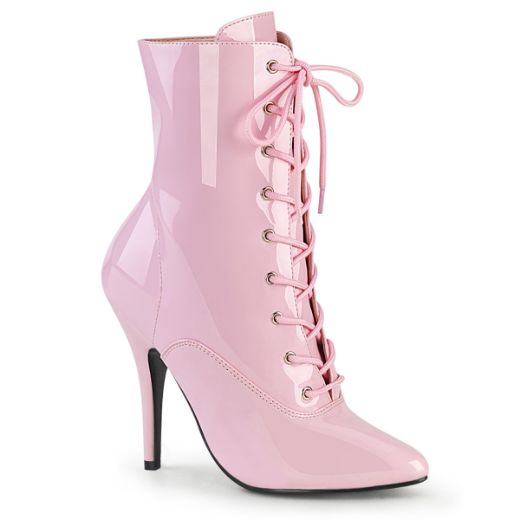Product image of Pleaser SEDUCE-1020 Hot Pink Patent 5 inch (12.7 cm) Heel Lace-Up Front Ankle Boot Side Zip