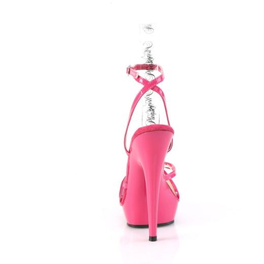 Image of Fabulicious SULTRY-638 H. Pink Pat/H. Pink 6 Inch Heel 1 Inch PF Wrap Around Knotted Strap Sandal