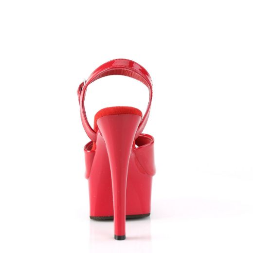 Image of Pleaser GLEAM-609 Red Pat/Red 6 Inch Heel 1 3/4 Inch PF Ankle Strap Sandal