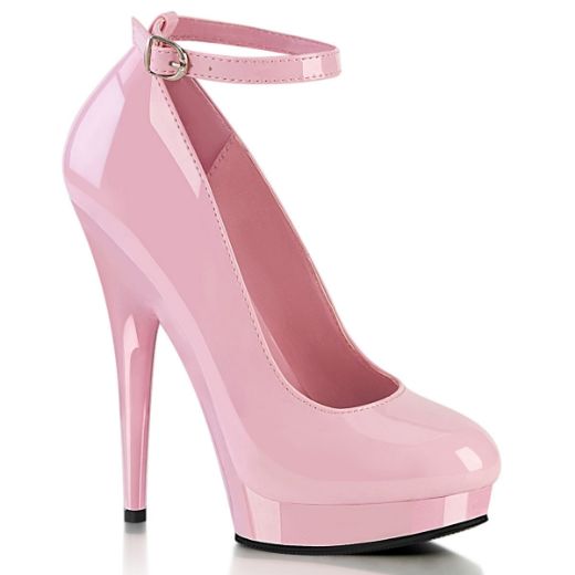 Image of Fabulicious SULTRY-686 B. Pink Pat/B. Pink 6 Inch Heel 1 Inch PF Ankle Strap Pump