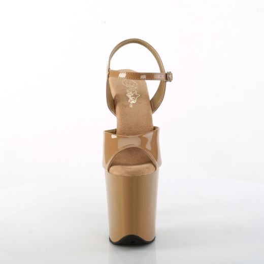 Product image of Pleaser FLAMINGO-809 Toffee Pat/Toffee 8 Inch Heel 4 Inch PF Ankle Strap Sandal