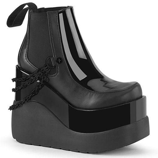 Product image of Demonia VOID-50 Blk Pat 5 Inch Wedge Tiered Platform Ankle Boot