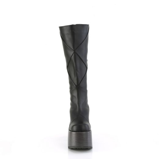 Product image of Demonia CAMEL-280 Blk Vegan Leather 5 Inch Chunky Heel 3 Inch P/F Knee High Boot Inside Zip