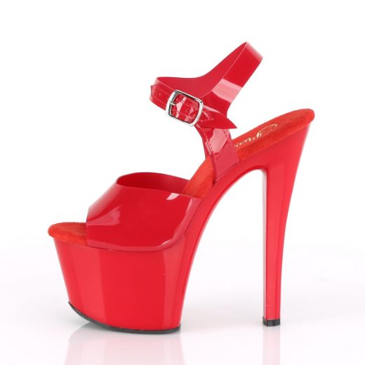 Product image of Pleaser Sky-308N Red (Jelly-Like) Tpu/Red, 7 inch (17.8 cm) Heel, 2 3/4 inch (7 cm) Platform Sandal Shoes