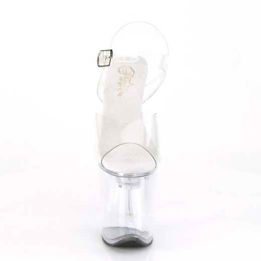 Product image of Pleaser Flashdance-808 Clear/Clear, 8 inch (20.3 cm) Heel, 4 inch (10.2 cm) Platform Sandal Shoes