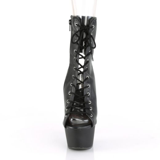Product image of Pleaser Aspire-1016 Black Faux Leather/Black Matte, 6 inch (15.2 cm) Heel, 2 1/4 inch (5.7 cm) Platform Ankle Boot