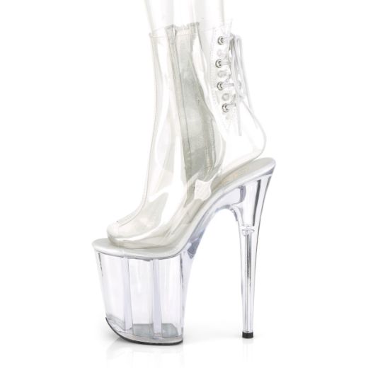 Product image of Pleaser Flamingo-1018C Clear/Clear, 8 inch (20.3 cm) Heel, 4 inch (10.2 cm) Platform Ankle Boot