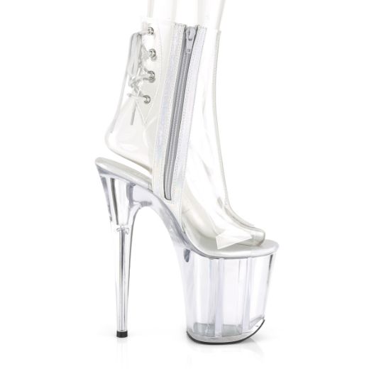Product image of Pleaser Flamingo-1018C Clear/Clear, 8 inch (20.3 cm) Heel, 4 inch (10.2 cm) Platform Ankle Boot