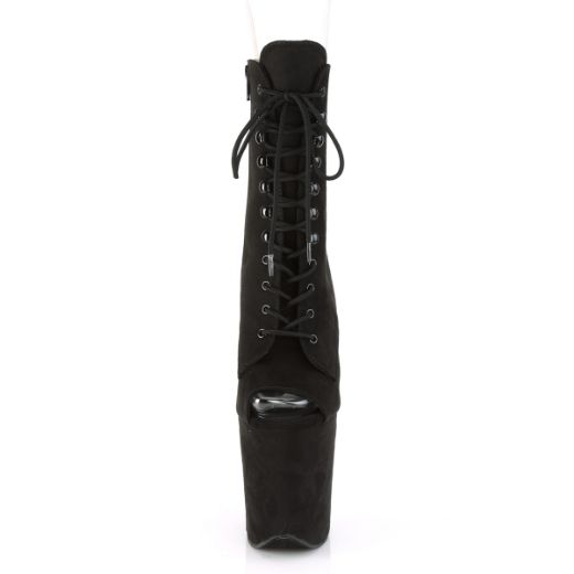 Product image of Pleaser Flamingo-1021Fs Black Faux Suede/Black Faux Suede, 8 inch (20.3 cm) Heel, 4 inch (10.2 cm) Platform Ankle Boot