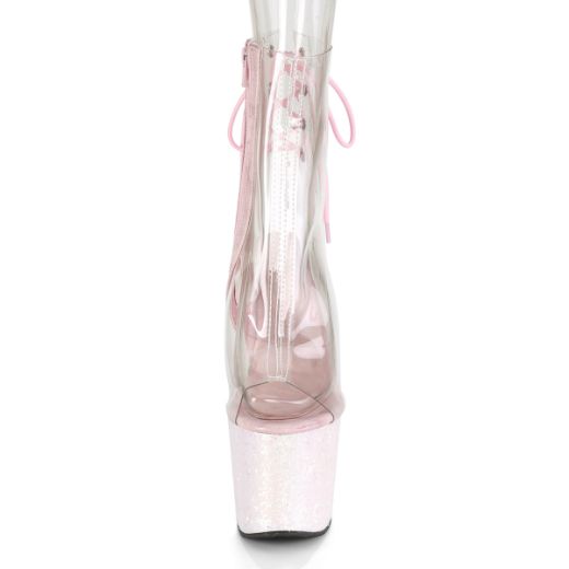 Product image of Pleaser Unicorn-1018C Clear/Opal Multi Glitter, 7 inch (17.8 cm) Heel, 2 3/4 inch (7 cm) Platform Ankle Boot