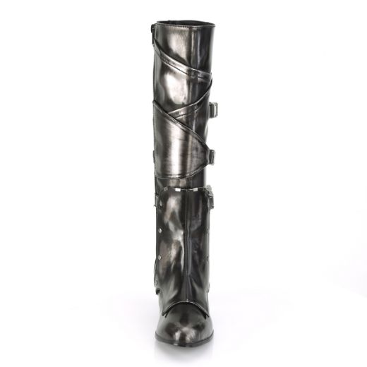 Product image of Funtasma Maiden-8820 Pewter Brush-Off Pu, 2 1/2 inch (6.4 cm) Heel Knee High Boot
