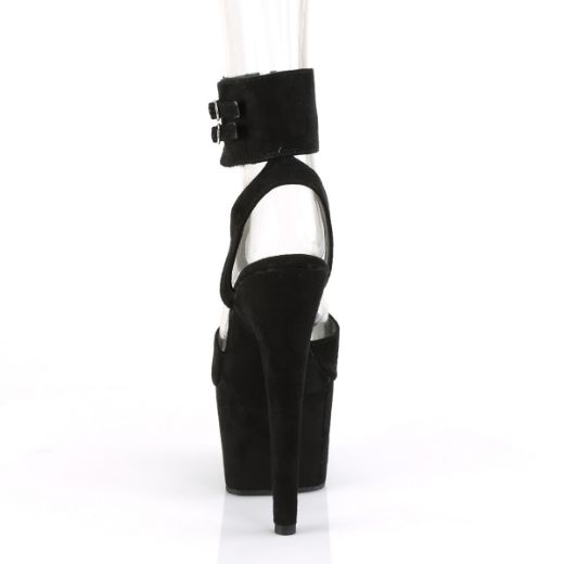 Product image of Pleaser ADORE-791FS Black Faux Suede/Black Faux Suede 7 inch (17.8 cm) Heel 2 3/4 inch (7 cm) Platform Ankle Strap Sandal Shoes