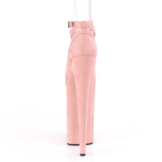 Product image of Pleaser BEYOND-087FS Baby Pink Faux Suede/Baby Pink Faux Suede 10 inch (25.5 cm) Heel 6 1/4 inch (16 cm) Platform Criss Cross Ankle Strap Pump