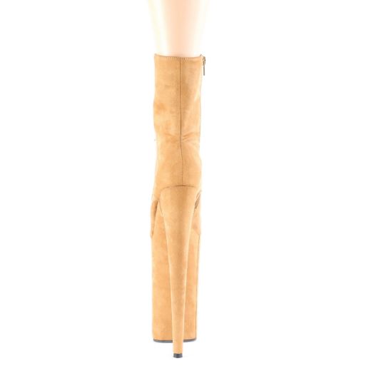 Product image of Pleaser BEYOND-1020FS Camel Faux Suede/Camel Faux Suede 10 inch (25.5 cm) Heel 6 1/4 inch (16 cm) Platform Lace-Up Ankle Boot Side Zip