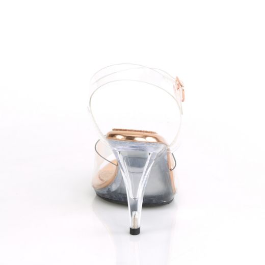 Product image of Fabulicious CARESS-408 Clear-Rose Gold/Clear 4 inch (10.2 cm) Heel 1/8 inch (3 cm) Platform Ankle Strap Sandal Shoes