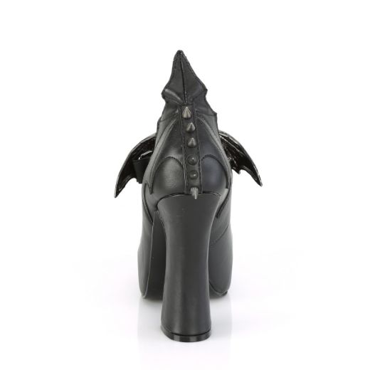 Product image of Demonia DEMON-18 Black Vegan Faux Leather 5 inch (12.7 cm) Heel 1 1/2 inch (3.8 cm) Concealed Platform Maryjane Pump