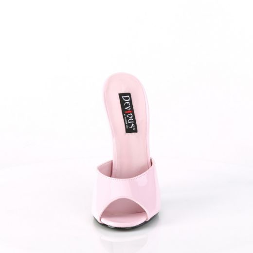Product image of Devious DOMINA-101 Baby Pink Patent 6 inch (15.2 cm) Peep Toe Slide Slide Mule Shoes