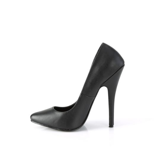 Product image of Devious DOMINA-420 Black Faux Leather 6 inch (15.2 cm) Classic Pump Court Pump Shoes