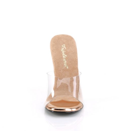 Product image of Fabulicious GALA-01 Clear-Rose Gold/Clear 4 1/2 inch (11.4 cm) Heel Slide Slide Mule Shoes