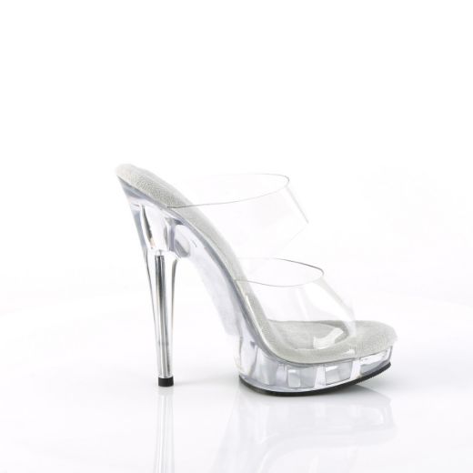 Product image of Fabulicious SULTRY-602 Clr/Clr 6 Inch Heel 1 Inch PF Two-Band Slide