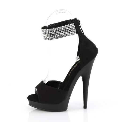 Product image of Fabulicious SULTRY-625 Blk Faux Suede/Blk Matte 6 Inch Heel 1 Inch PF d'Orsay Sandal w/RS Back Zip