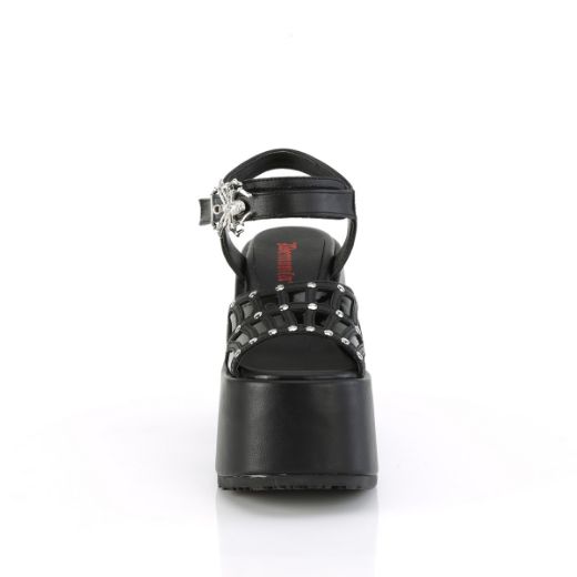 Product image of Demonia CAMEL-17 Blk Vegan Leather 5 Inch Chunky Heel 3 Inch Platform Ankle Strap Sandal