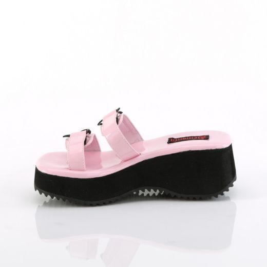 Product image of Demonia FLIP-12 B. Pink Holo Pat 2 1/2 Inch PF Double Band Slide Sandal