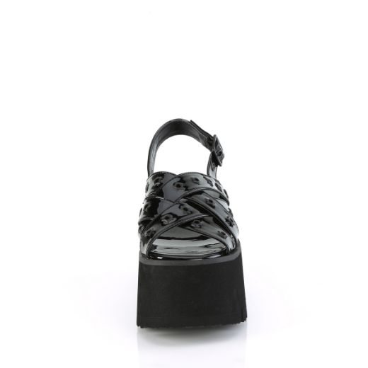 Product image of Demonia ASHES-12 Blk Pat 3 1/2 InchChunky Heel 2 1/4 InchCut Out PF Slingback Sandal