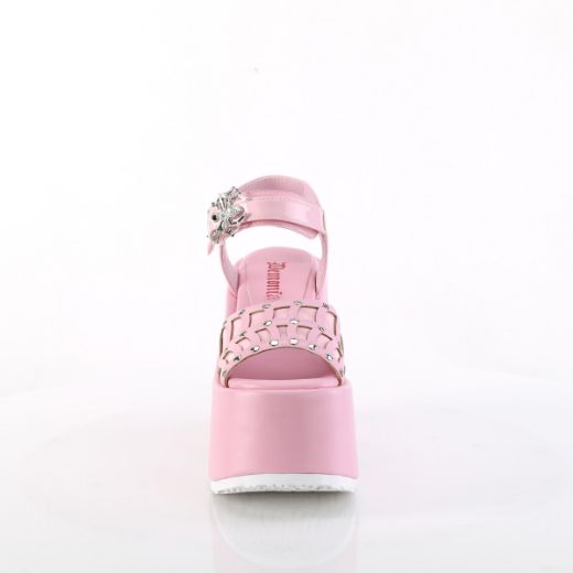 Product image of Demonia CAMEL-17 B. Pink Vegan Leather 5 Inch Chunky Heel 3 Inch Platform Ankle Strap Sandal