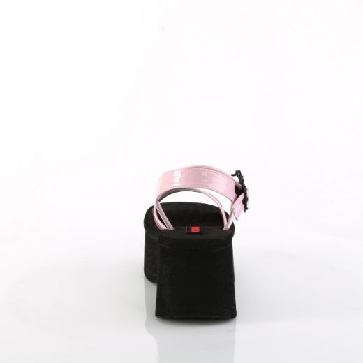 Product image of Demonia FUNN-10 B. Pink Holo Pat 2 1/2 Inch PF Ankle Strap Sandal