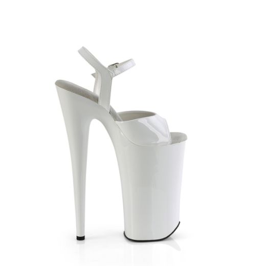 Product image of Pleaser BEYOND-009 Wht Pat/Wht 10 Inch Heel 6 1/4 Inch PF Ankle Strap Sandal