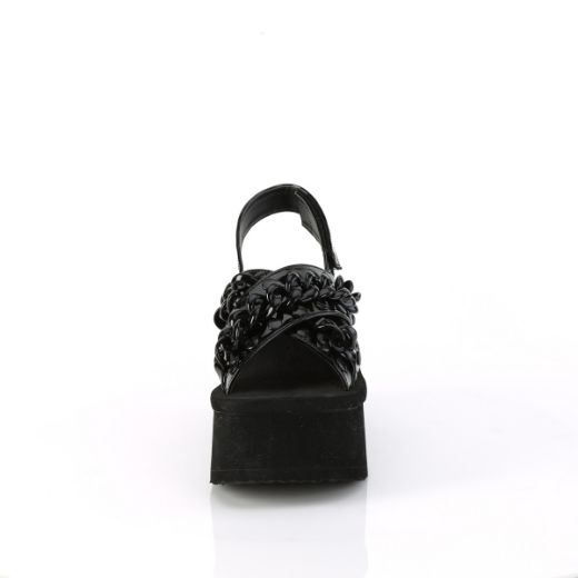 Product image of Demonia FUNN-12 Blk Pat 2 1/2 Inch PF Slingback Sandal