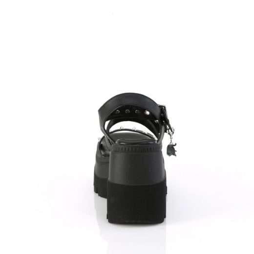 Product image of Demonia SHAKER-13 Blk Vegan Leather 4 1/2 Inch Wedge PF Ankle Strap Sandal