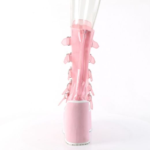 Product image of Demonia SWING-230C B. Pink TPU 5 1/2 Inch PF Mid-Calf Boot w/5 Buckle Straps Back Metal Zip