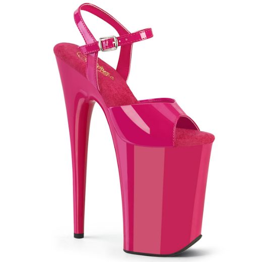 Product image of Pleaser INFINITY-909 H. Pink Pat/H. Pink 9 Inch Heel 5 1/4 Inch PF Ankle Strap Sandal