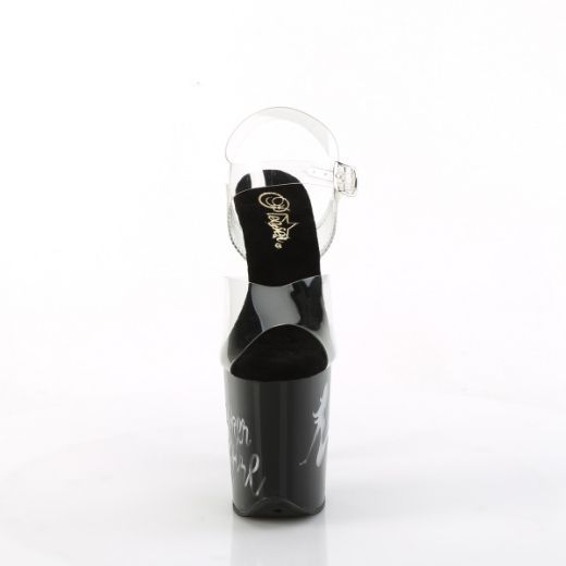 Product image of Pleaser FLAMINGO-808NLTG Clr/Blk-Multi 8 Inch Heel 4 Inch PF LED Illuminated Ankle Strap Sandal